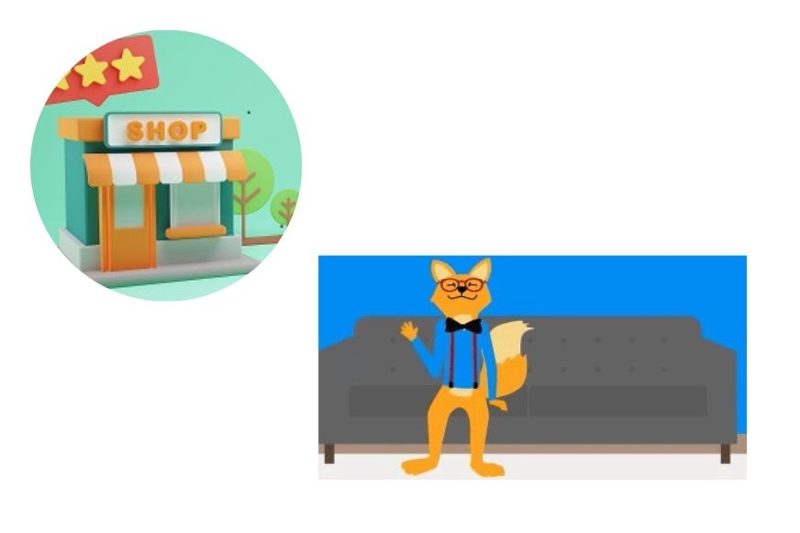 Fuchs beim Onlineshopping